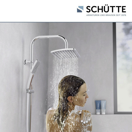 Schütte Duschset Mallorca Regendusche mit Kopfbrause und Handbrause in Chrom, Durchmesser: 32 cm - Bild 2