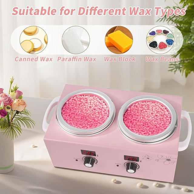 Beauty Star Elektrische Doppel Wachs Heizung, Pink - Bild 1