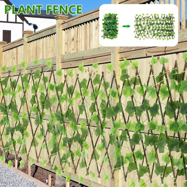 Künstliche Efeu-Hecke als Sichtschutz für Garten und Wand, Grün - Bild 1