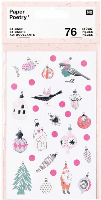 Rico Design Paper Poetry Sticker Nostalgic Christmas in Pastell, 76 Stück - Bild 1