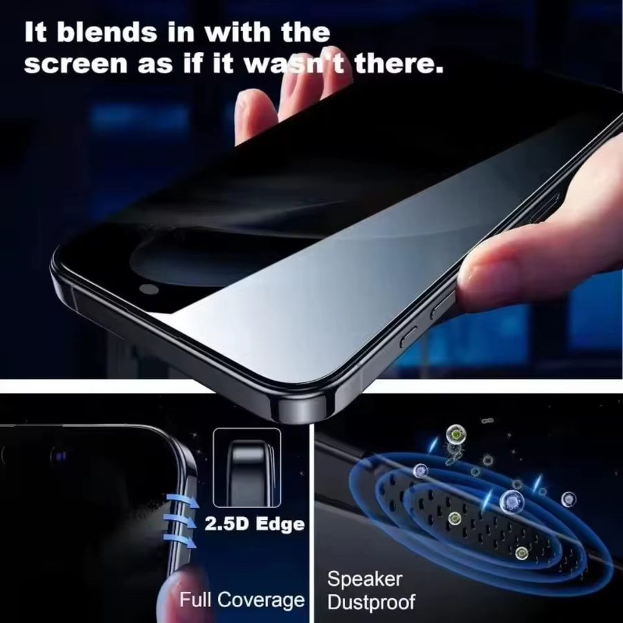 3er Set Privatsphäre Panzerglas für Apple iPhone 11 12 13 14 15 16 17 Pro Max und Mini Anti-Spy Schutzfolie aus gehärtetem Glas - Bild 4