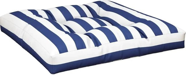 vidaXL Palettenkissen Blau-Weiß Gestreift aus Polyester, B/T/H: 80 x 80 x 12 cm - Bild 1