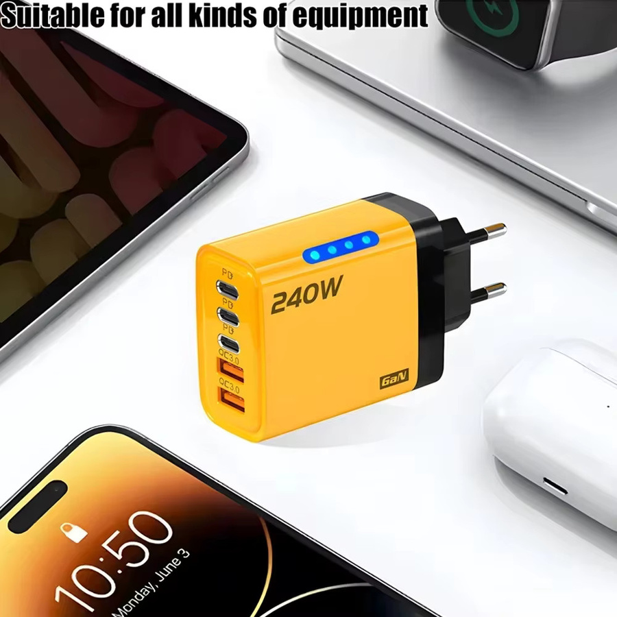 5 Ports USB C PD Ladegerät mit Quick Charge 3.0 Schnellladeadapter für iPhone 15 16 Samsung Xiaomi Huawei - Bild 3