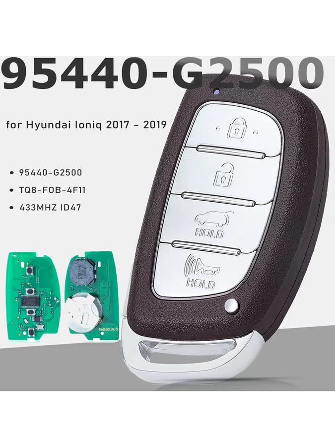 KEYECU Smart Remote Key TQ8-FOB-4F11 für Hyundai Ioniq 2019-2021, 433,92 MHz ID47, 4 Tasten, Schwarz - Bild 5