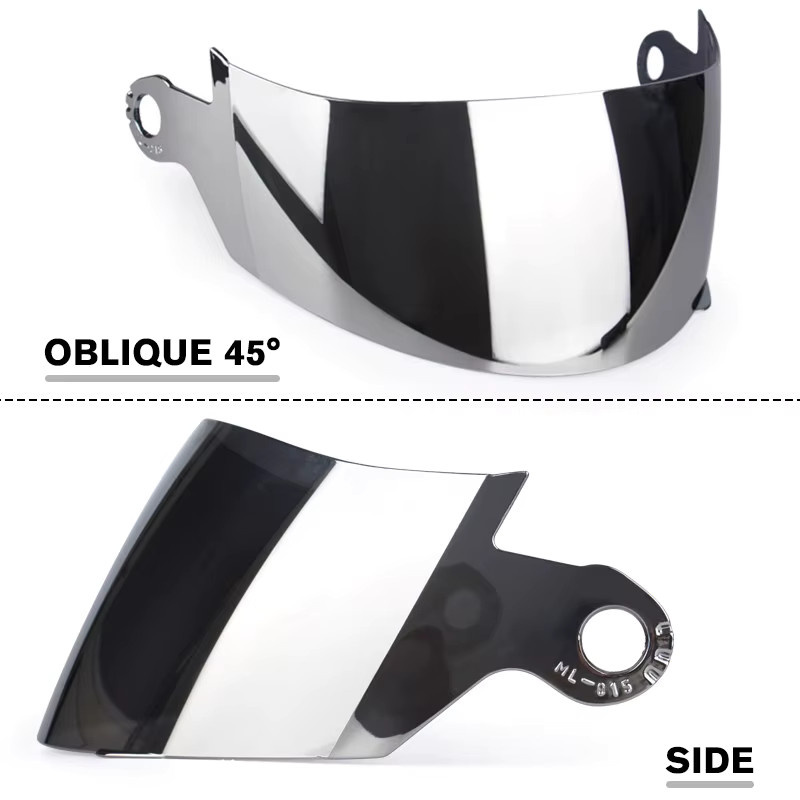 UCHOOSE Motorradhelm-Visier Set mit transparenten, schwarzen und silbernen Spiegellinsen für Facelift-Helme - Bild 6