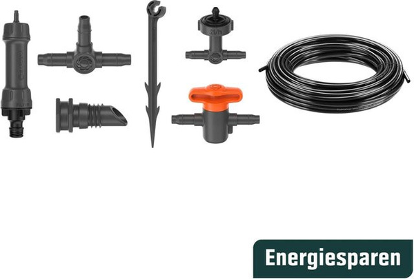 Gardena Tropfbewässerung Set Balkon Starter Set mit Reihentropfern in Anthrazit für 15 Pflanzen