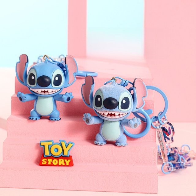 Disney Stitch Flocked Doll Lilo & Stitch, Schlüsselanhänger-Taschenverzierung, Plüsch / Textil - Bild 1