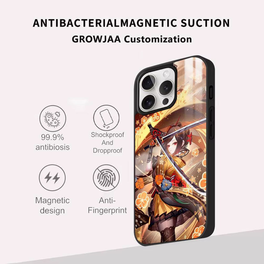 Chiori Genshin Impact Handyhülle für iPhone mit MagSafe Spiegel und Wireless Magnetic Funktion, Multicolor - Bild 3