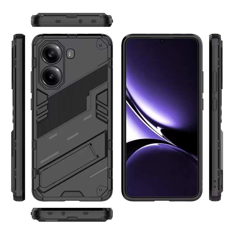 Robuste Schutzhülle für Xiaomi Poco X7 Pro 5G mit magnetischem Halter und Ständer in Schwarz oder Rot - Bild 3