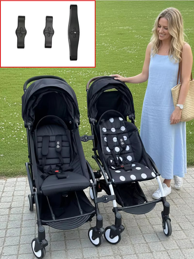 Babyzen Yoyo Kinderwagen-Verbinder 2-in-1 Doppel-Verbindungsstück in Schwarz - Bild 6