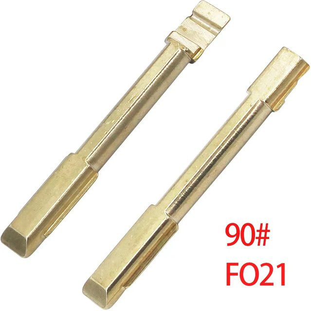 10 Stück ITSkey ungeschnittene Metallschlüsselblätter Nr. 90 FO21 Schlüsselrohlinge für Ford Mondeo, kompatibel mit KD Keydiy und Xhorse VVDI Fernbedienungen, Farbe: Gold - Bild 1