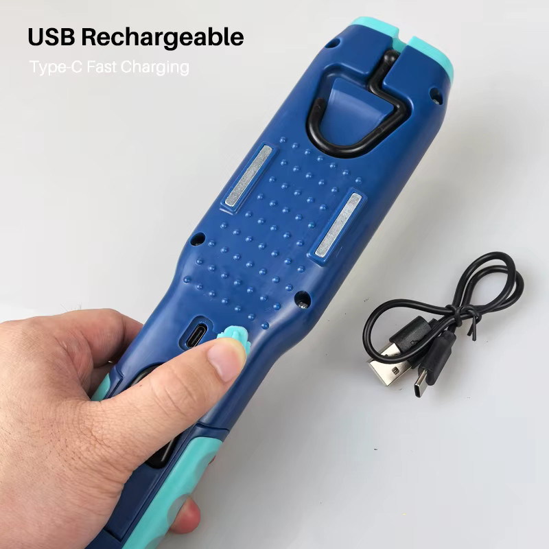 Magnetische LED-Arbeitsleuchte Typ-C wiederaufladbar, blaues COB-Flutlicht für Werkstatt und Autoreparatur - Bild 5