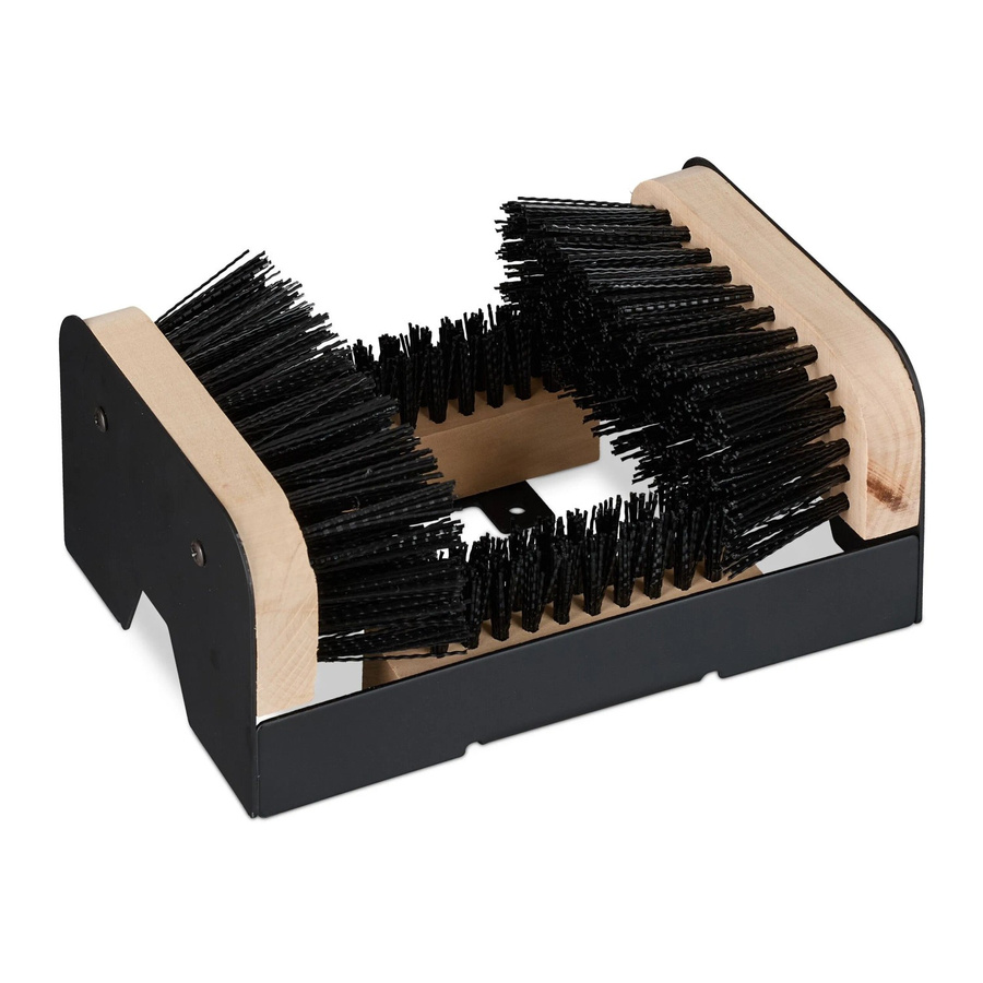 Relaxdays Schuhabstreifer aus Holz und Kunststoff in Schwarz und Natur mit Rundumbürste und rutschfestem Stand, B/T/H: 10,5 x 23 x 15 cm - Bild 2