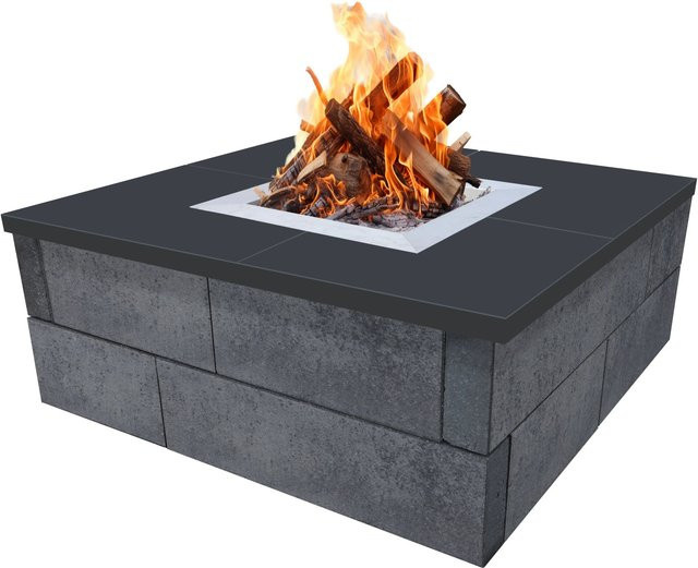 EHL Feuerstelle CityPur mit Tribus-Set, Grau-Anthrazit, B/T/H: 73 x 73 x 41 cm - Bild 1