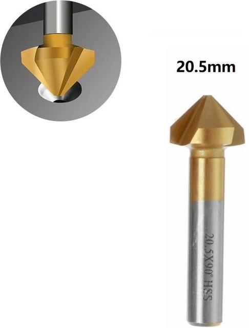 Senkkopfbohrer Set in Gold, 1 Stück, Durchmesser: 6,3 mm, 8,3 mm, 10,4 mm, 12,4 mm, 16,5 mm, 20,5 mm - Bild 1