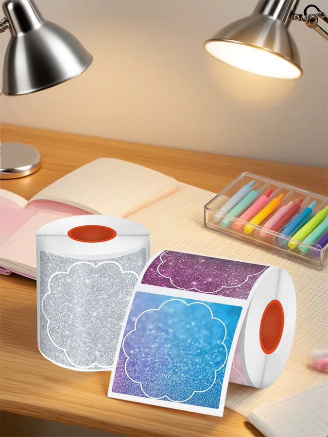 KAYSION Thermo-Etikettenpapier in Blumenform, farbiges bedruckbares Klebepapier für tragbare Drucker, 50 mm - Bild 3