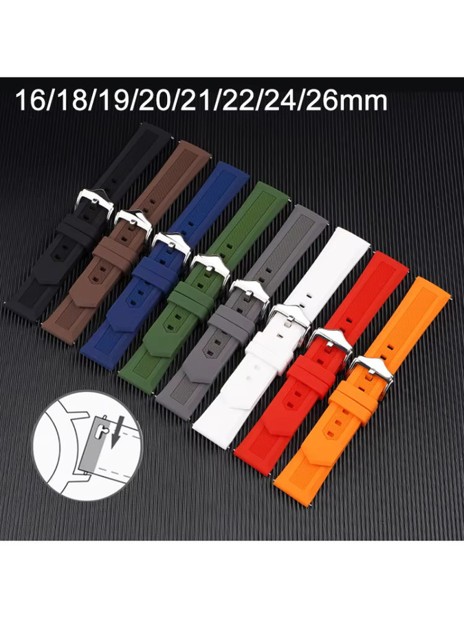 strapfreak Uhrenarmband Silikon, Schwarz, Unisex - Bild 4