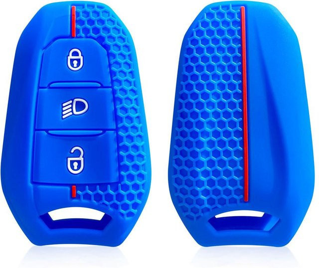 Silikon Schlüsselhülle in Blau für Peugeot, Citroen und Opel Autoschlüssel - Bild 1