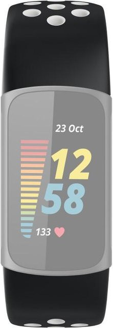 Hama Sportarmband für Fitbit Charge 5, Silikon, Schwarz, Unisex - Bild 1