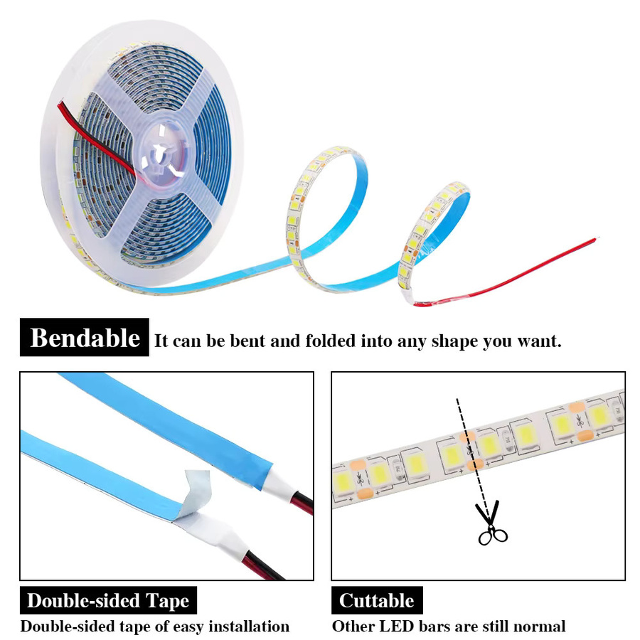 HEGEHE RGBW LED-Streifen SMD 5054 mit 120 LEDs pro Meter, DC 12V, wasserdicht IP65, Farben: Rot, Grün, Blau, Weiß - Bild 4