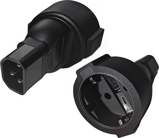 IEC320 C14 auf EU Schuko Konverter Adapter in Schwarz für UPS und PDU mit IEC 320 C14 Stecker und CEE 7/7 Buchse - Bild 1
