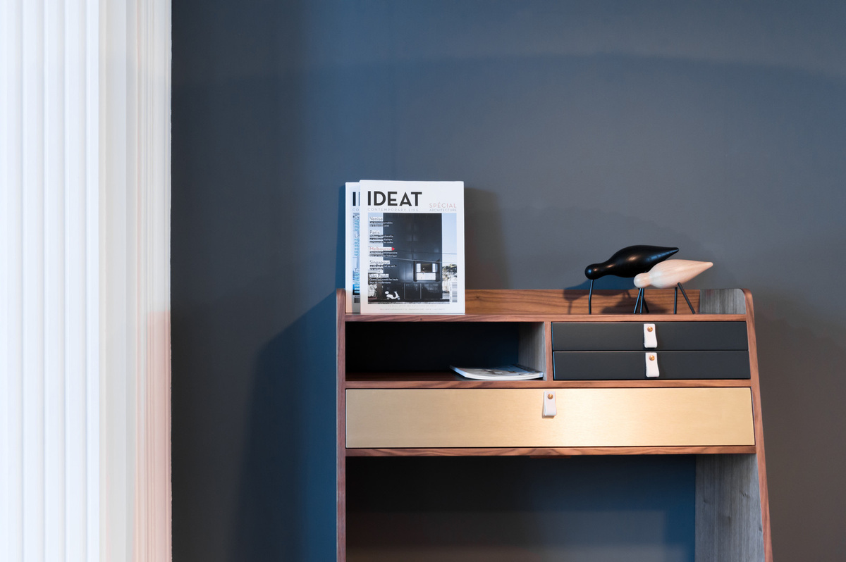 Harto Gaston Wandsekretär in Braun mit Holzoptik für Büro und Wohnzimmer - Bild 3