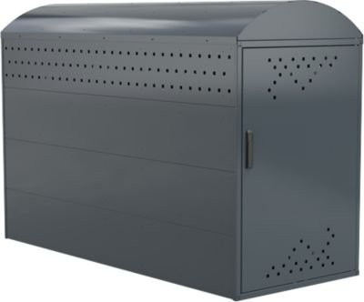 Fahrradgarage BikeBox 1 mit Bogendach von WSM in Anthrazitgrau RAL 7016 - Bild 1