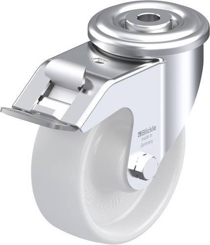 Blickle Lenkrolle LER-PO 100R-FI mit Feststeller in Silber, Rad-Durchmesser: 100 mm, Tragfähigkeit: 150 kg - Bild 1