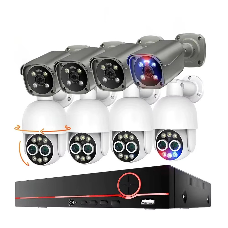 Techage HD 8CH 4K 8MP Überwachungskamera-System mit Dual Lens PTZ POE Kamera, 8X Zoom und KI-Personenerkennung - Bild 2