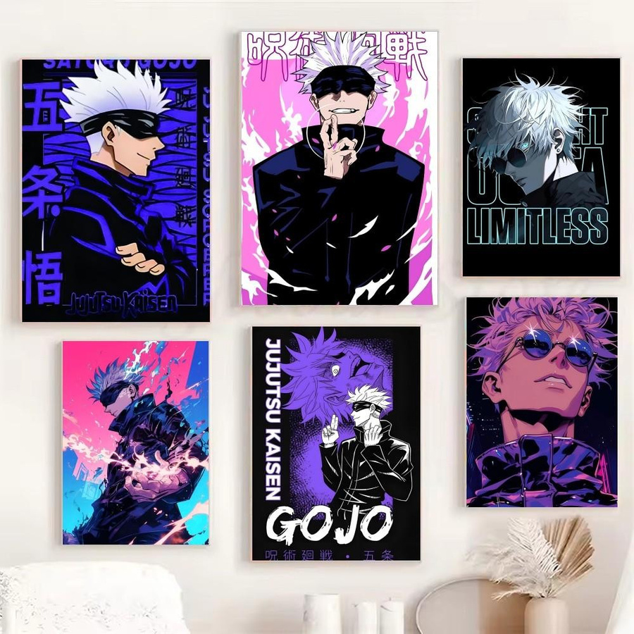 Virgo Gallery Anime Wandbild Jujutsu Kaisen Gojo Satoru Poster auf Segeltuch, B: 21 cm x H: 30 cm, Multicolor - Bild 3