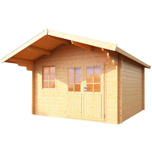 WOLFF Gartenhaus Lisa 44-C aus Holz in Beige, B/H/T: 444 x 277 x 390 cm - Bild 2