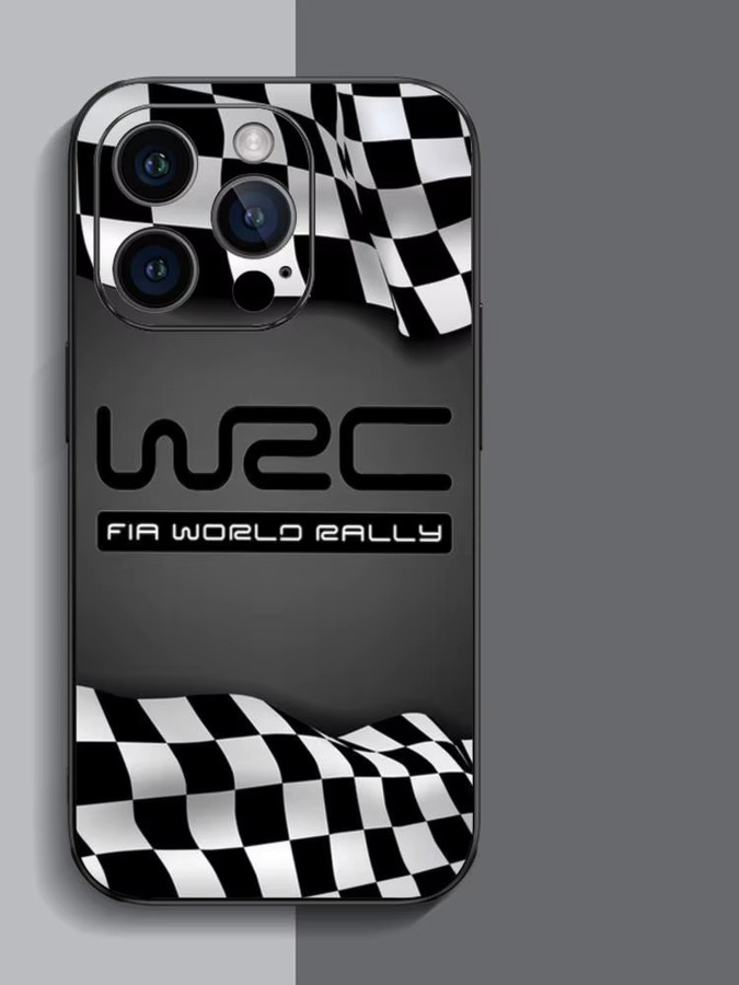 WRC Hot Racing Logo Design Handyhülle für iPhone 11 bis 16 Pro Max, Stoßfestes Softcover, Schwarz - Bild 2