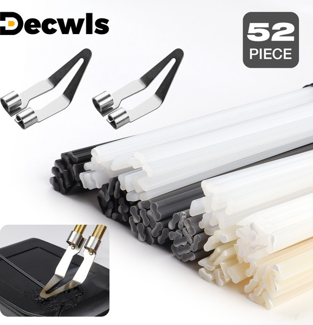 DECWLS 52-teiliges Kunststoffschweißwerkzeug-Set mit 2 Schweißpistolenspitzen (6-mm-Anschluss) und 50 Kunststoffschweißstäben - Bild 1