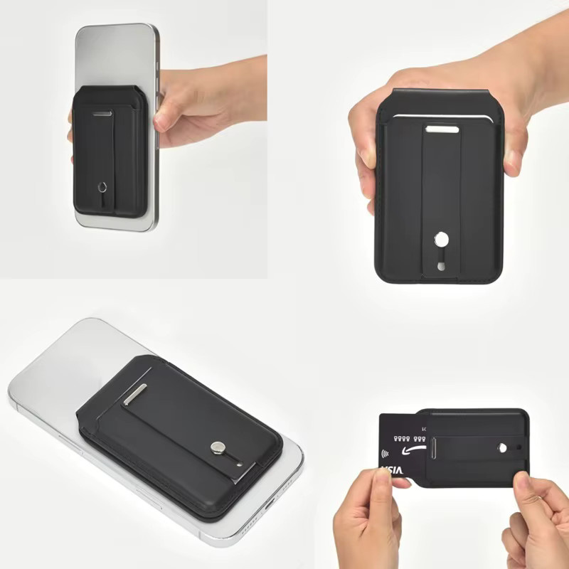 luxuglow MagSafe Geldbörse für iPhone 17 mit Find-My-Funktion und verstellbarem Ständer, Schwarz - Bild 6