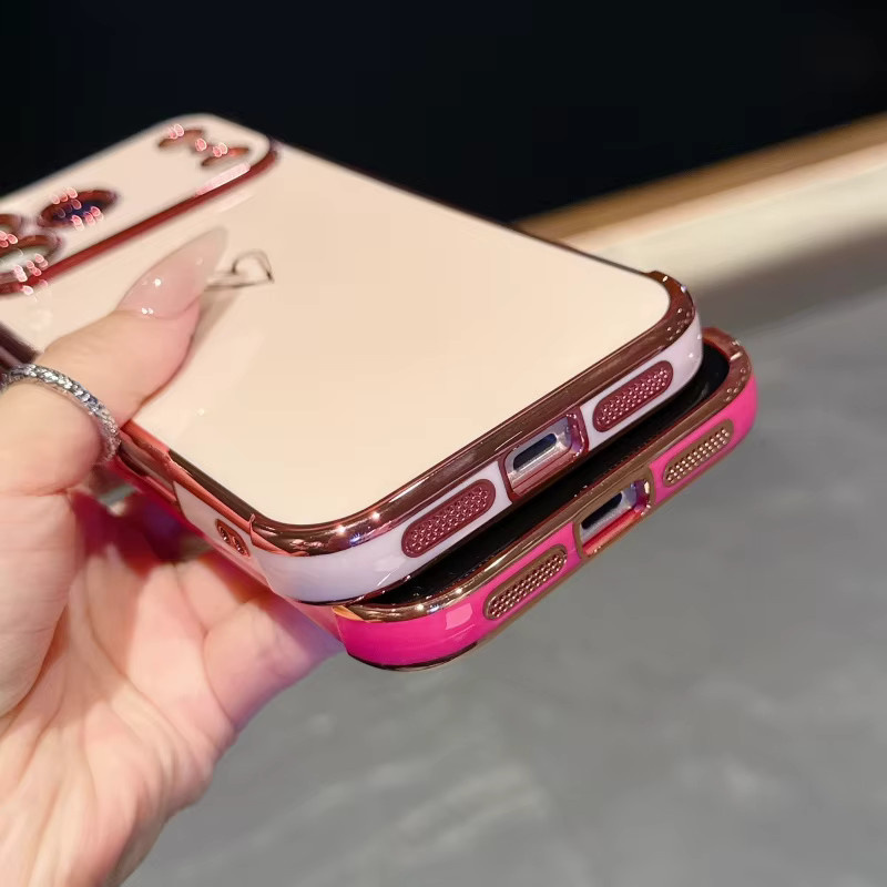 Liebesherz Handyhülle mit Luxus-Beschichtung und Kameraobjektiv-Schutz für Apple iPhone 17 16 15 14 13 12 Pro Max Plus Mini Air in Pink und Purple - Bild 3