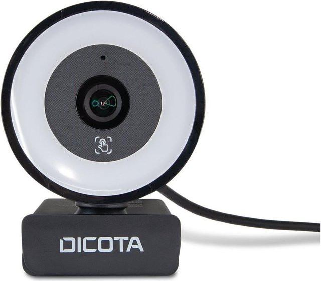 Dicota Ringlight Webcam mit 5 MP und Mikrofon in Schwarz mit USB-Anschluss - Bild 1