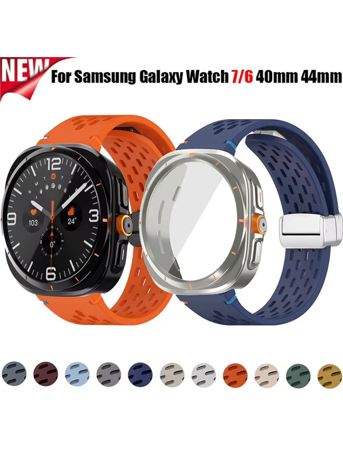 CAOWTAN Uhrenarmband Silikon, Magnet-Schnalle, Samsung Galaxy Watch 7 6 - Bild 6