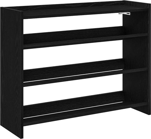 vidaXL Schuhregal Schwarz aus Holzwerkstoff B/T/H: 80 x 25 x 62 cm