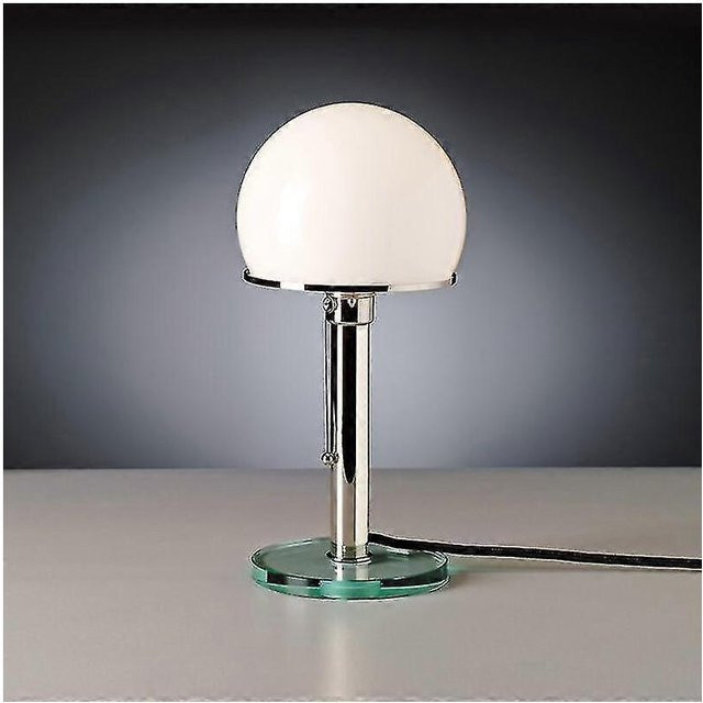 Designer Bauhaus LED Tischlampe von GRAN-POL LTD aus Glas und Metall in Transparent und Silber mit Warmweißem Licht für Wohnzimmer und Schlafzimmer - Bild 1