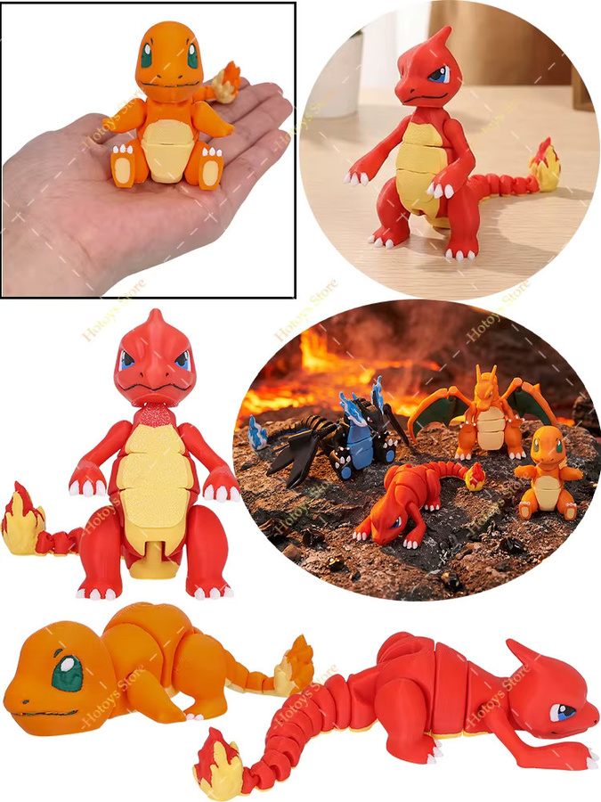 DUODUOBAO Pokémon Charmeleon Charmander Actionfigur, orange - Bild 4