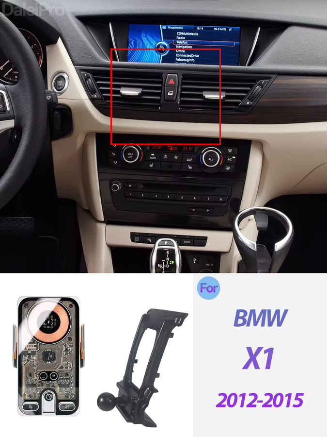 DaleiPro Magnetische Magsafe Auto-Handyhalterung mit kabellosem Ladegerät und automatischer Klemmung für BMW X1 E84 (2012-2015), Schwarz - Bild 5