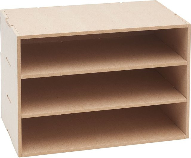 VBS Regalbox Flexio Basic Box mit 3 Fächern in Beige - Bild 1