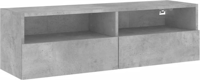 vidaXL TV-Wandschrank in Betongrau aus Holzwerkstoff mit Türen und Regalfach, B/T/H: 100 x 30 x 30 cm - Bild 1