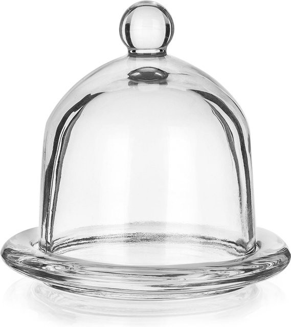 Transparenter Glasbehälter für Zitronen und Kuchen, Durchmesser: 12,5 cm - Bild 1