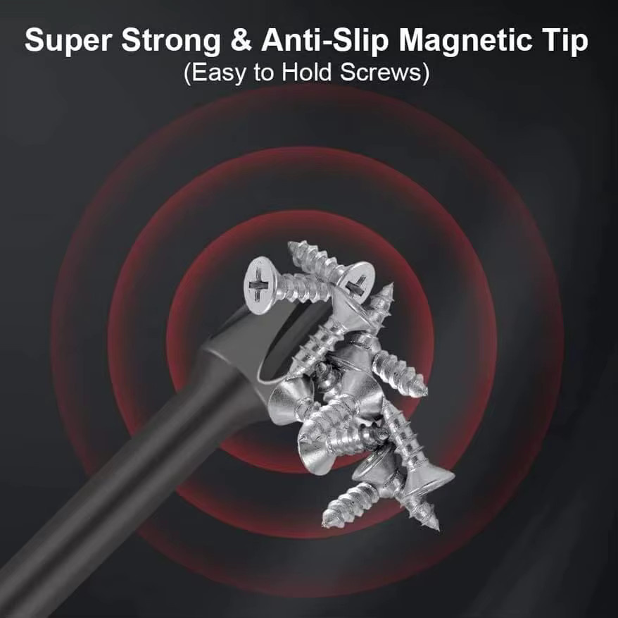 Rafford Magnetischer Phillips-Schraubendreher-Bit-Satz aus S2-Stahl in Schwarz, 3-teilig - Bild 3