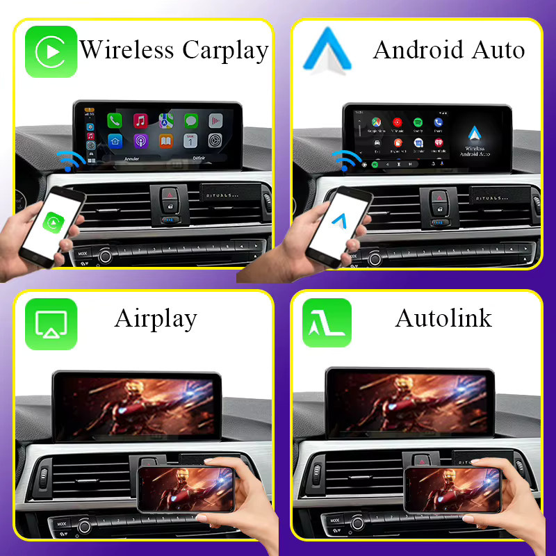 AUTOTOP 10,25 Zoll Linux Wireless CarPlay Android Auto Autoradio mit Mirror Link für BMW 3er und 4er Serie F30 F31 F32 F34 F36 NBT System 2013-2017 in Schwarz - Bild 2