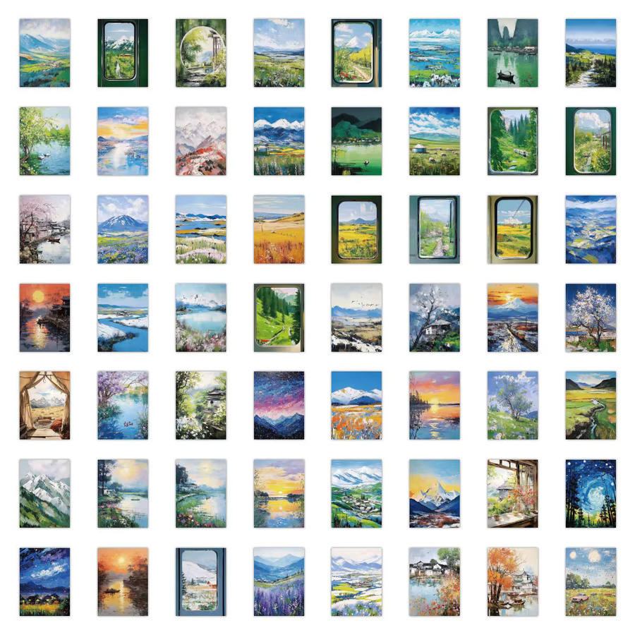 60 Stück Ölgemälde Graffiti Aufkleber Schöne Momente in Multicolour von BulingBulingStickers Shop - Bild 4