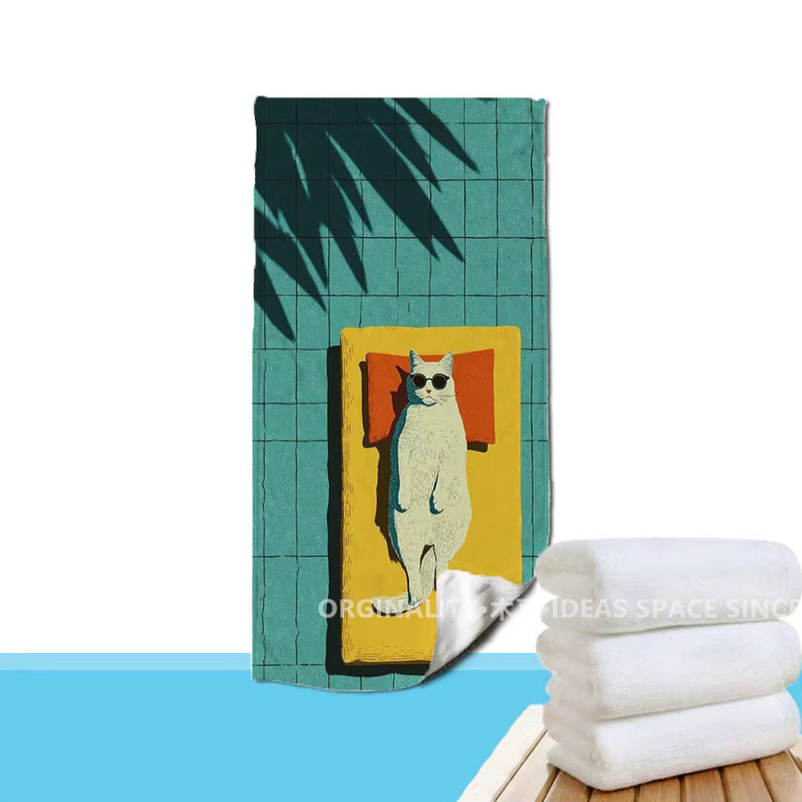 Cool Cat Sommer-Strandtuch mit Grafikmuster in Multicolour, ideal für Strand, Camping und Reisen - Bild 5