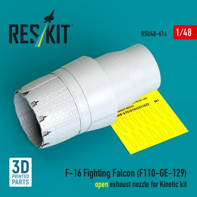 ResKit Models F-16 Fighting Falcon (F110-GE-129), 3D Printed, Open exhaust nozzle - Bild 1