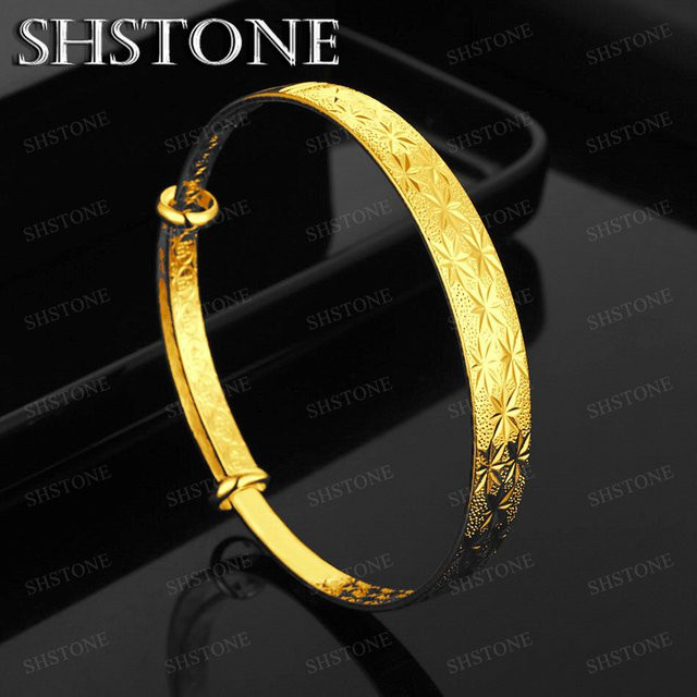 SHSTONE Armreif 18k Gold, Schneeflocke Blume Muster, Damen - Bild 1